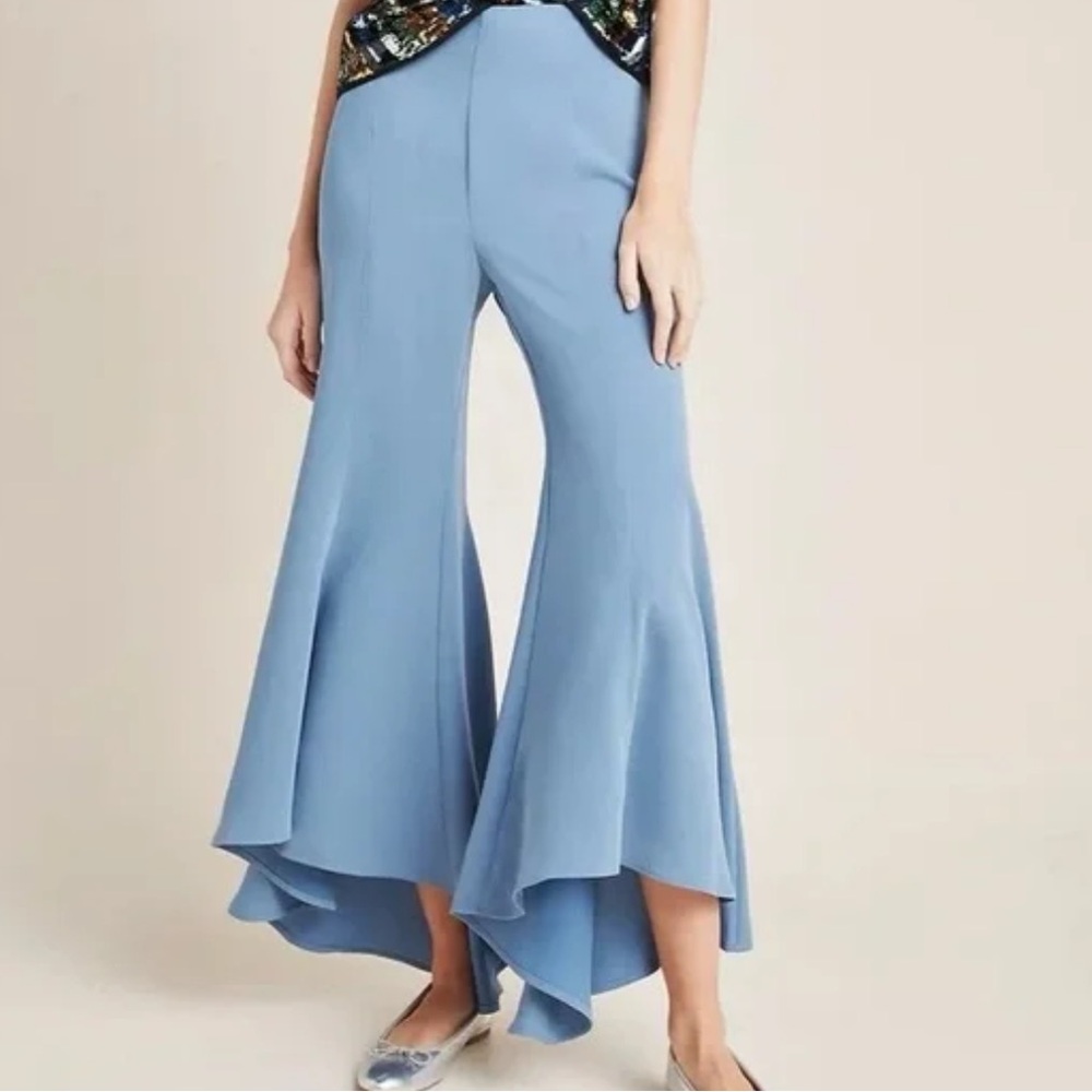 Anthropologie Zinnia High Rise Tulip Hem Pants Wedgewood Blue NWOT Sz 4 - Picture 6 of 6